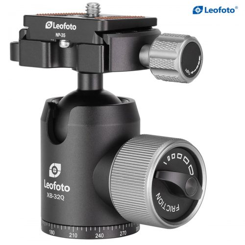 Leofoto XB-32Q balhoofd met DM-35 clamp en NP-35 snelkoppelingsplaatje