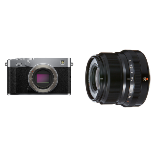Fujifilm X-E5 Zilver Body + XF 23mm f/2.0 WR Zwart
