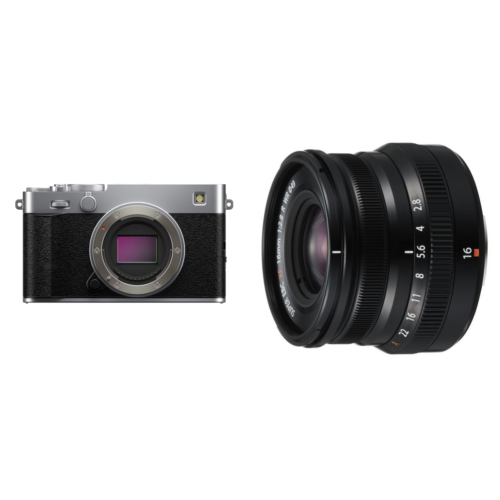 Fujifilm X-E5 Zilver Body + XF 16mm f/2.8 R WR Zwart