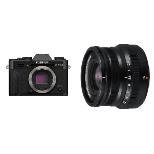 Fujifilm X-T30 III Body - Zwart + XF 16mm f/2.8 R WR Zwart