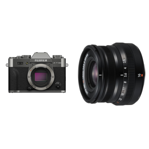 Fujifilm X-T30 III Body - Charcoal + XF 16mm f/2.8 R WR Zwart