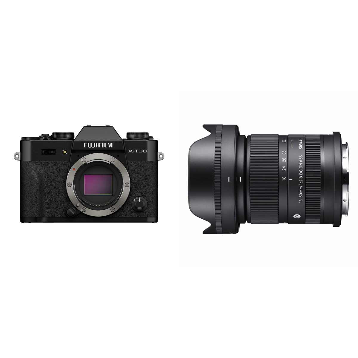 Fujifilm X-T30 III Body - Zwart + Sigma 18-50mm f/2.8 DC DN Contemporary voor Fujifilm X