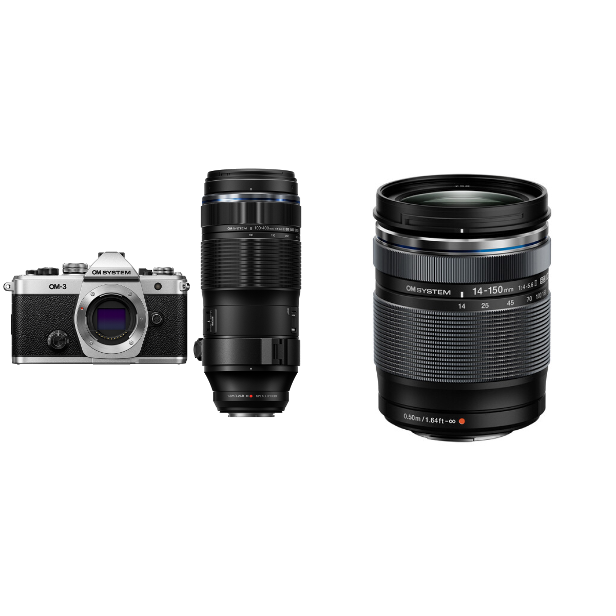 OM System OM-3 + 100-400mm II + M.ZUIKO DIGITAL 14-150mm f/4.0-5.6 II Zwart