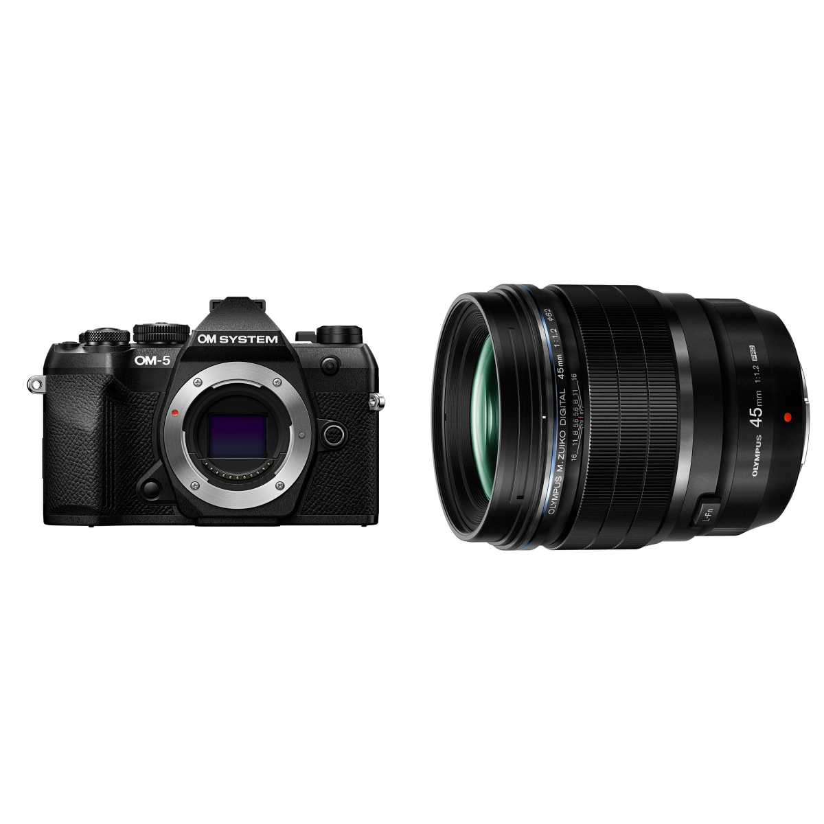 OM System OM-5 II Body - Zwart + M.Zuiko Digital ED 45mm f/1.2 PRO