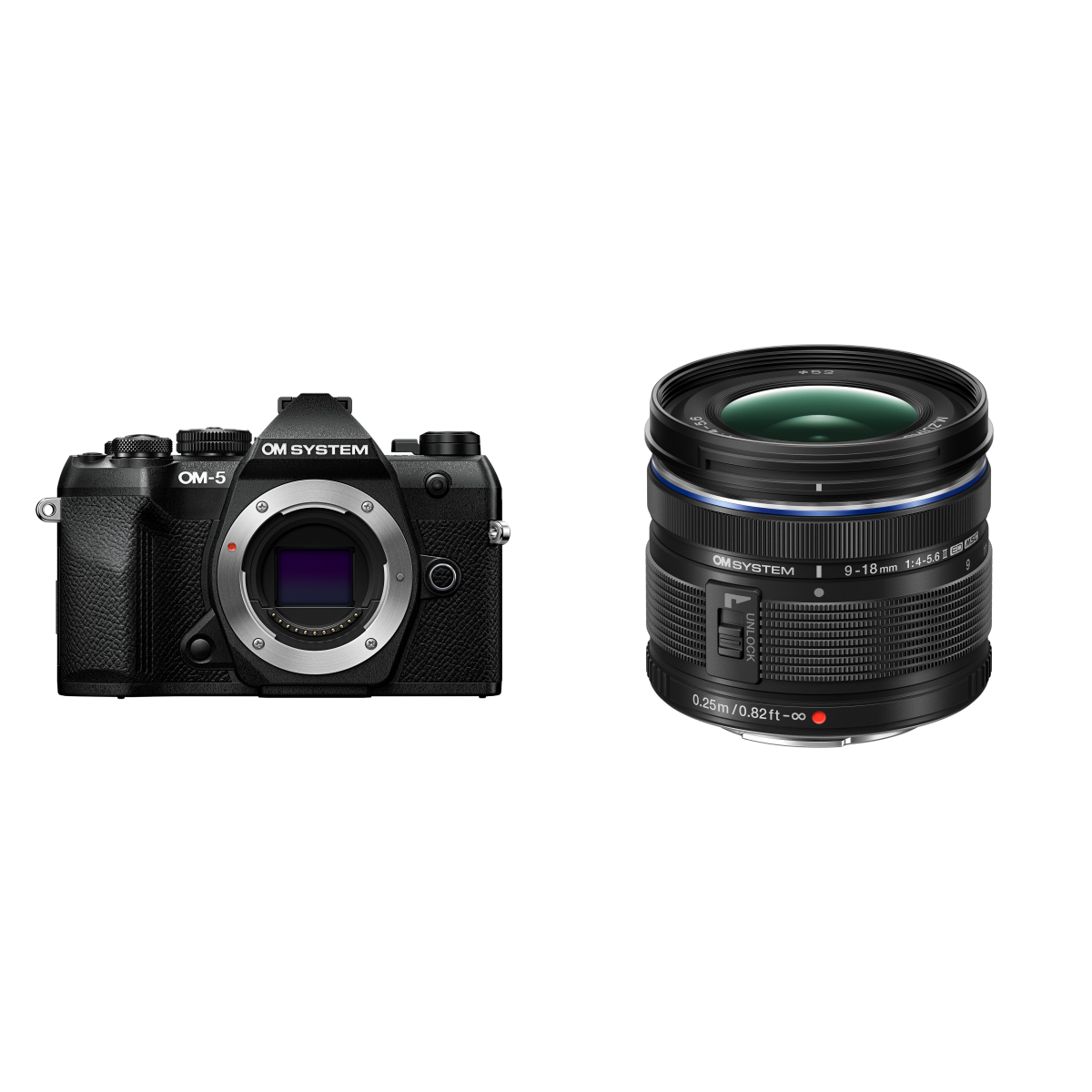 OM System OM-5 II Body - Zwart + M.Zuiko Digital 9-18mm f/4.0-5.6 II