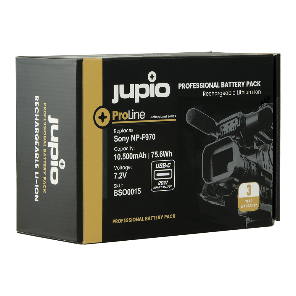 Jupio *ProLine* NP-F970 (USB-C 20W PD input/output) 10500mAh