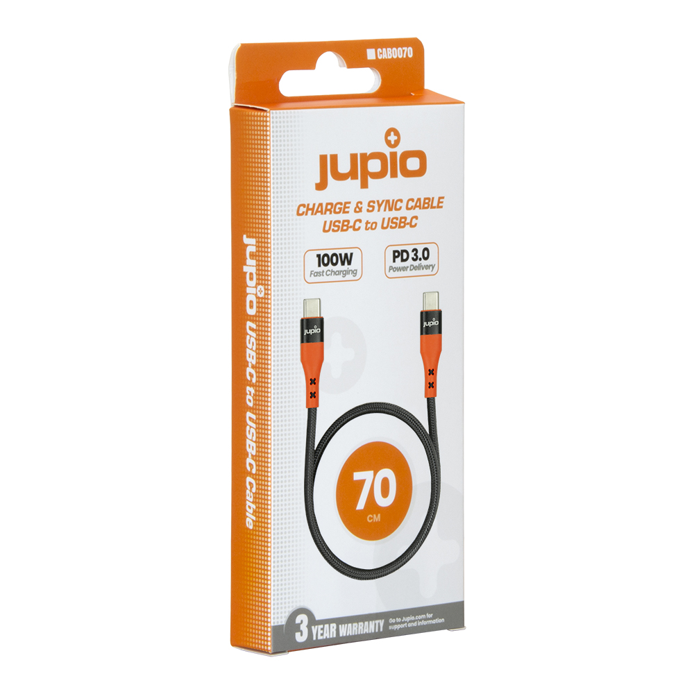 Jupio USB-C to USB-C cable 70cm (100W USB 2.0)