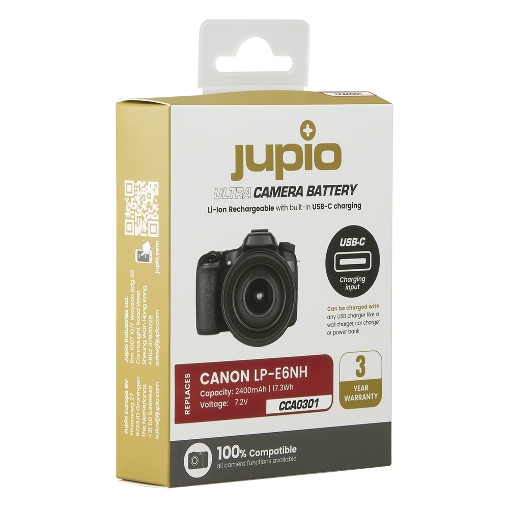 Jupio LP-E6NH *ULTRA C* (USB-C input) 2400mAh