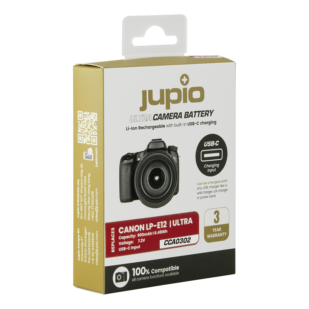 Jupio LP-E12 *ULTRA C* (USB-C input) 900mAh