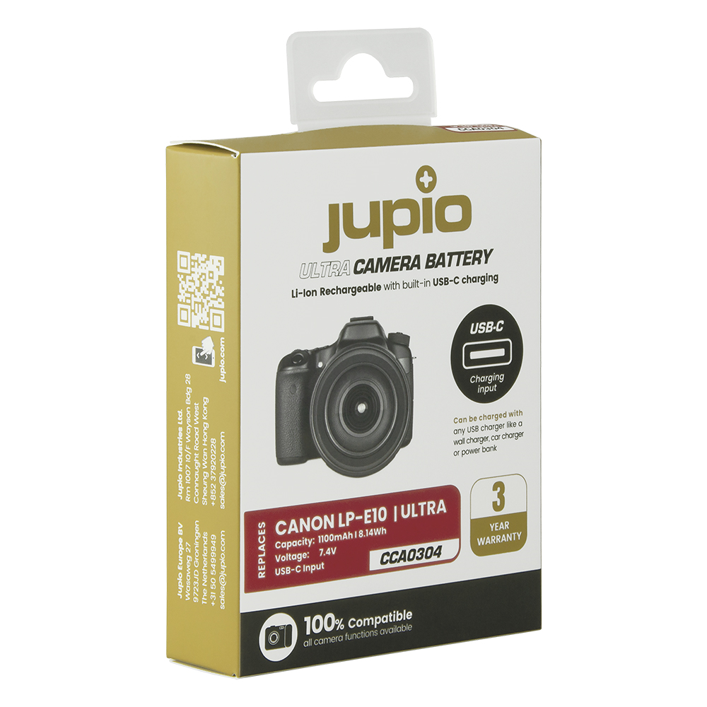Jupio LP-E10 *ULTRA C* (USB-C input) 1100mAh
