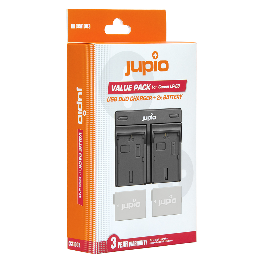 Jupio Value Pack: 2x Battery LP-E8 1120mAh + USB Dual Charger