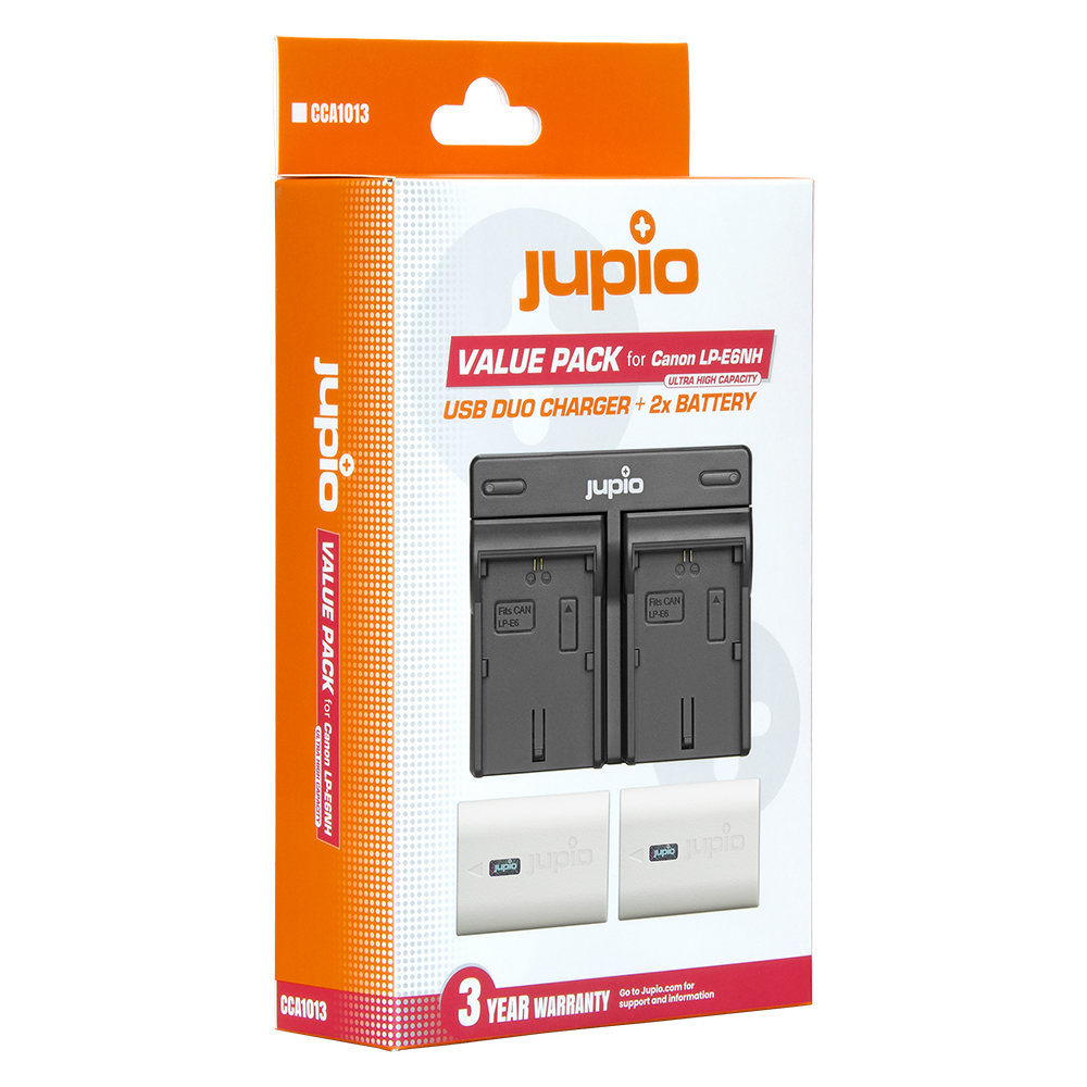 Jupio Value Pack: 2x Battery LP-E6NH *ULTRA* 2600mAh + USB Dual Charger