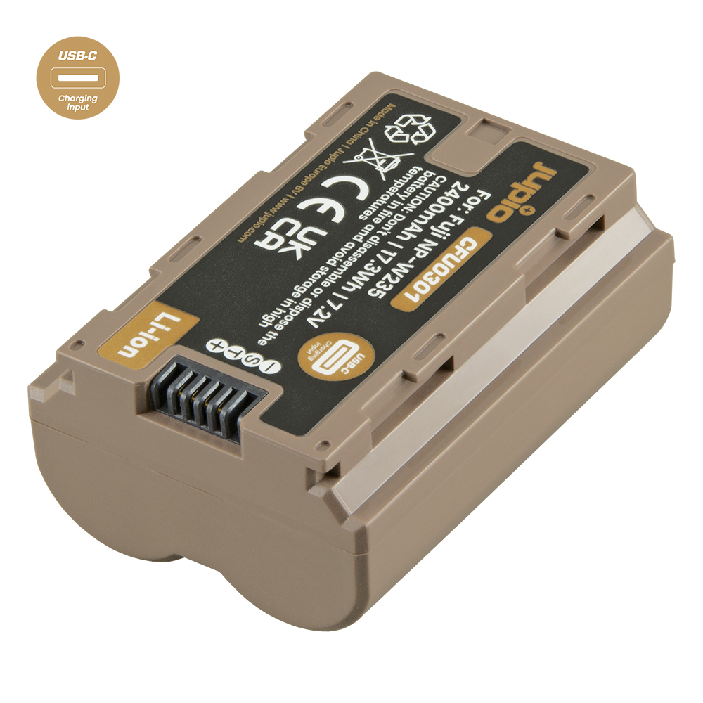 Jupio NP-W235 ULTRA C met USB-C input - 2400mAh