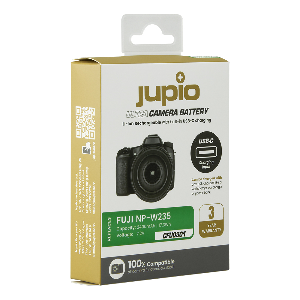 Jupio NP-W235 ULTRA C met USB-C input - 2400mAh