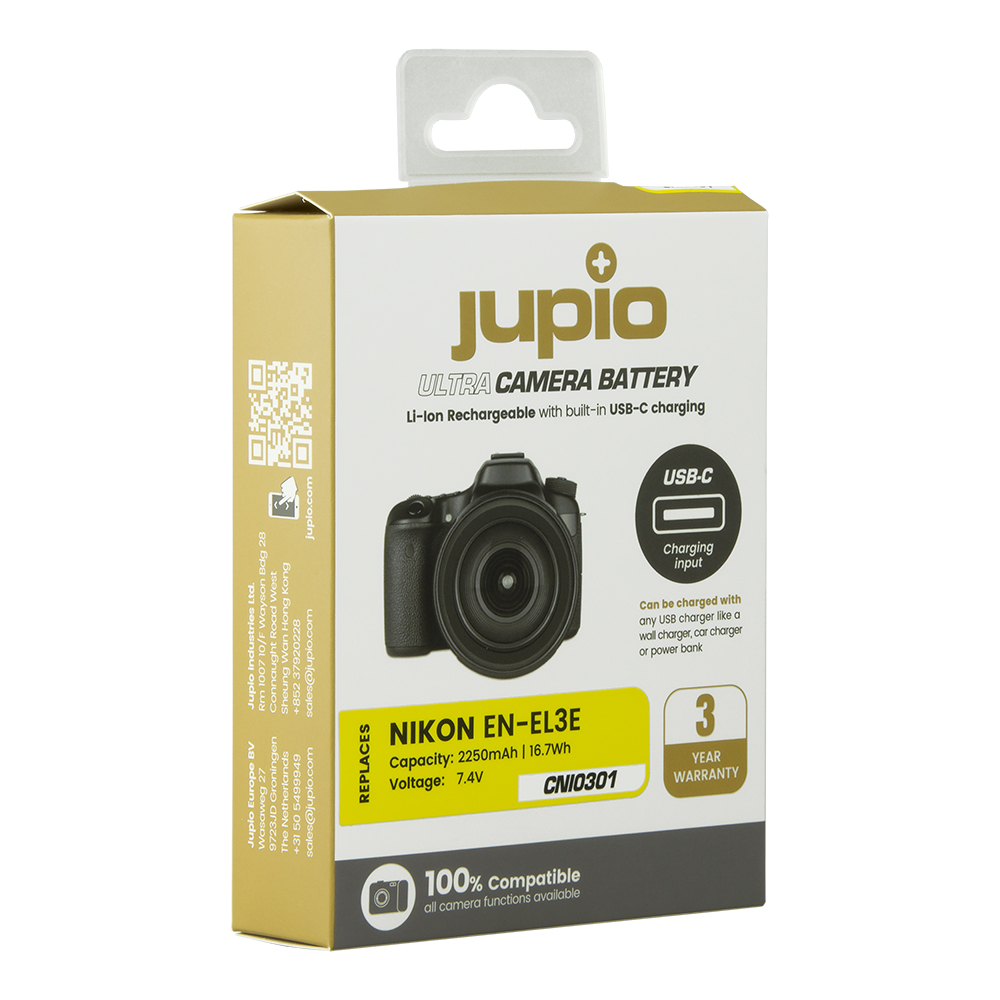 Jupio EN-EL3E *ULTRA C* (USB-C input) 2250mAh