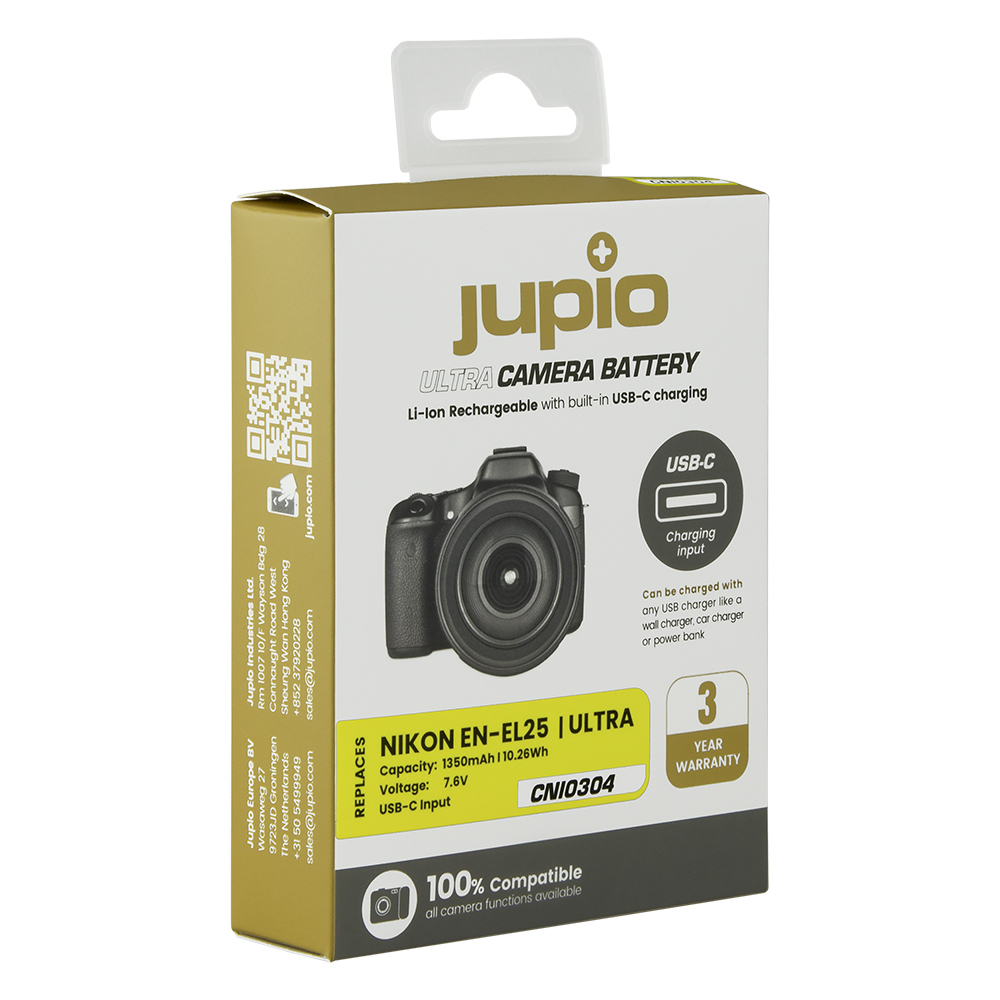 Jupio EN-EL25 *ULTRA C* (USB-C input) 1350mAh