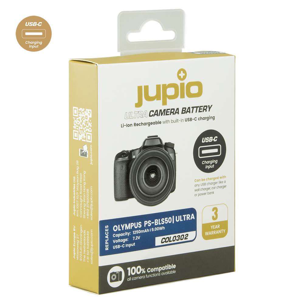 Jupio PS-BLS5 / PS-BLS50 *ULTRA C* (USB-C input) 1250mAh