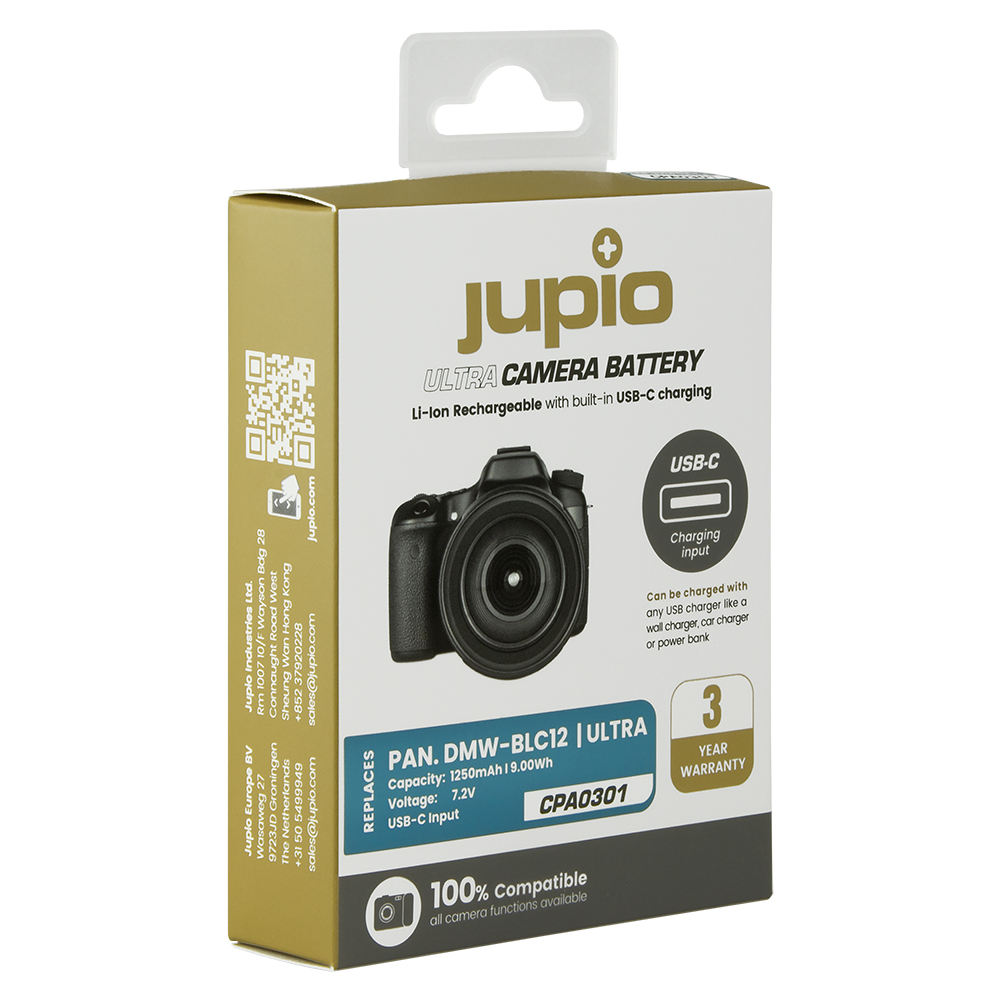 Jupio DMW-BLC12 *ULTRA C* (USB-C input) 1250mAh
