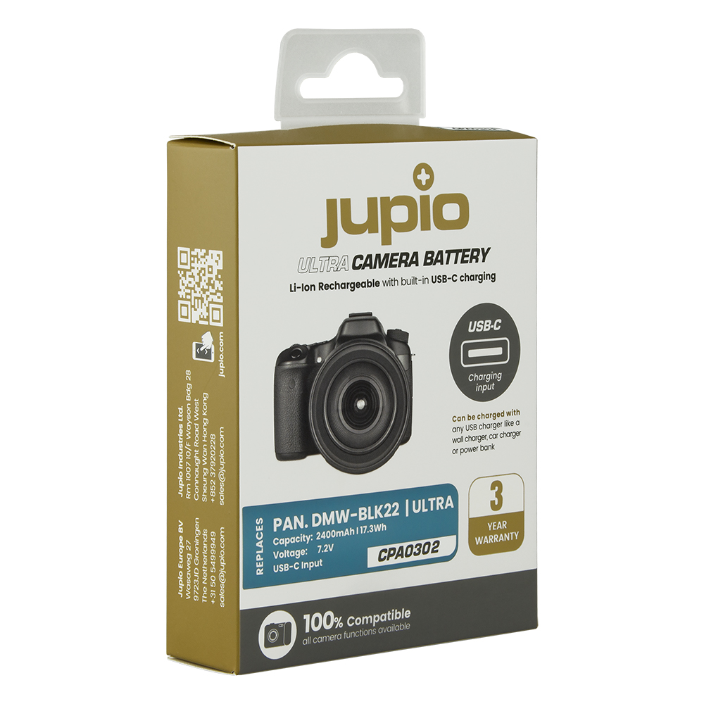 Jupio DMW-BLK22 *ULTRA C* (USB-C input) 2400mAh