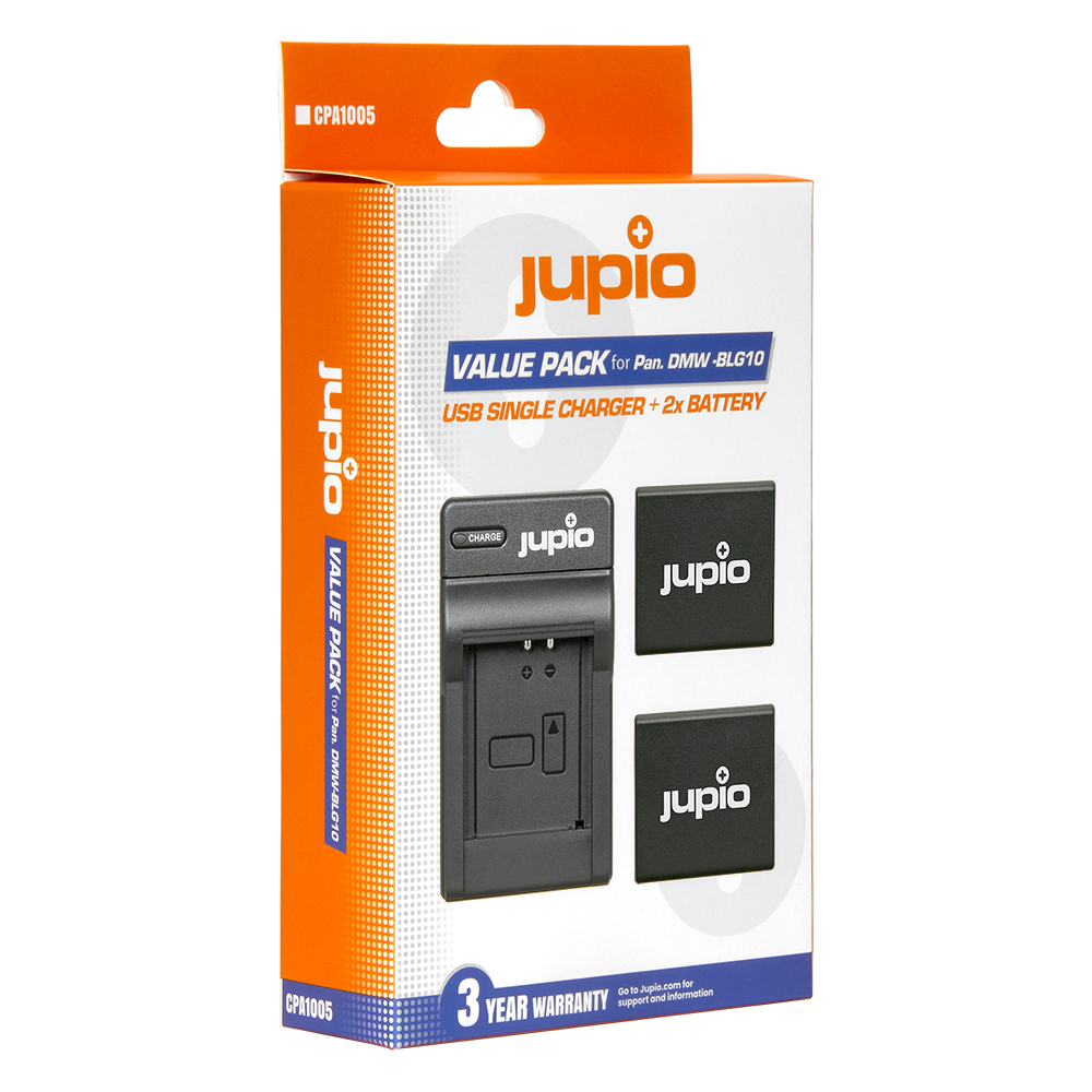Jupio Value Pack: 2x Battery DMW-BLG10 + USB Single Charger