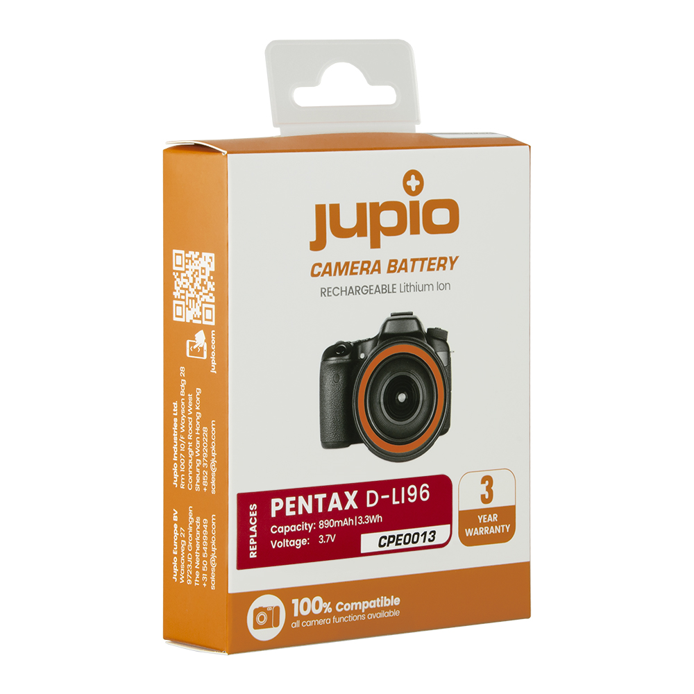 Jupio D-Li96 for Pentax 890mAh