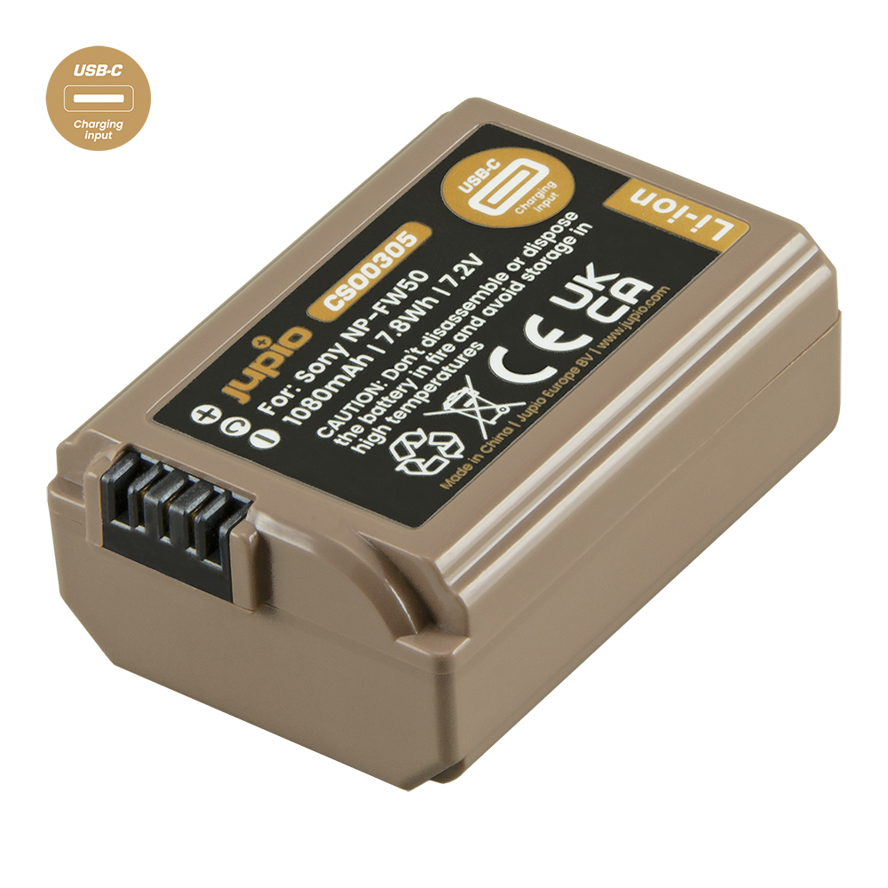 Jupio NP-FW50 *ULTRA C* (USB-C input) 1080mAh