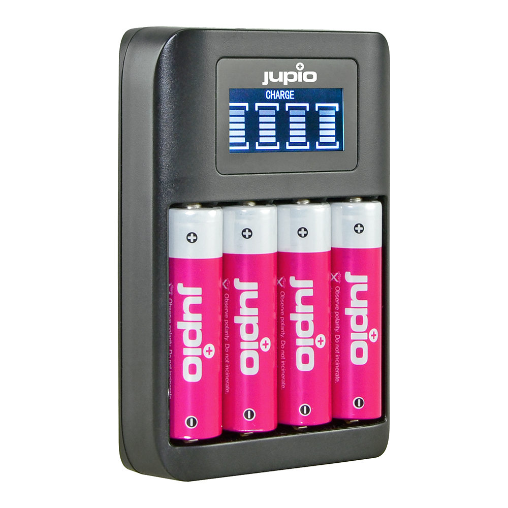 Jupio USB 4-slots Battery Fast Charger LCD