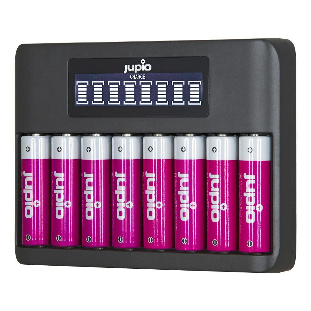 Jupio USB 8-slots Octo Battery Charger LCD
