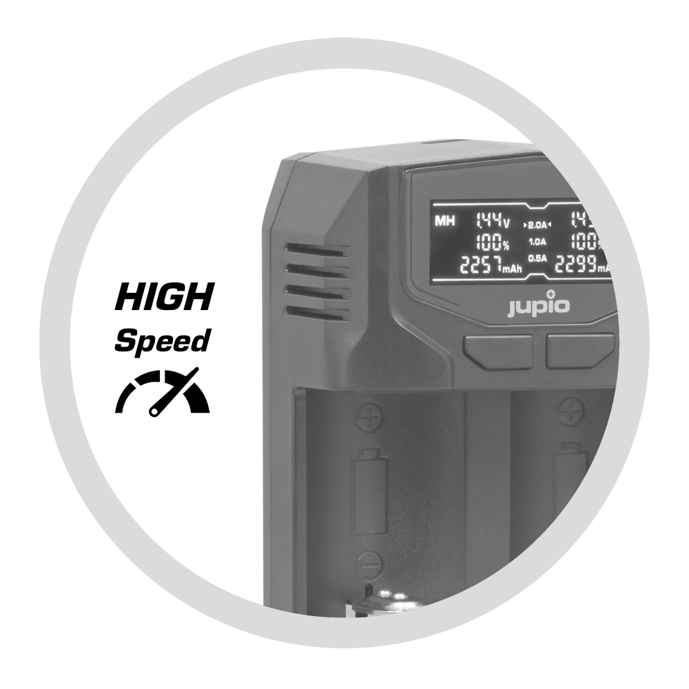 Jupio USB-C 2-slots Fast Multi Charger LCD