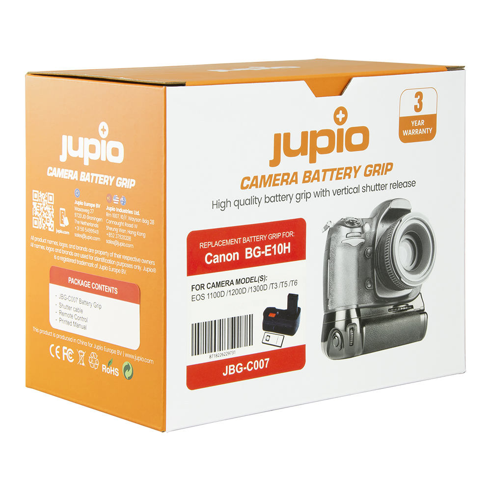 Jupio Batterygrip for Canon EOS 1100D/1200D/1300D incl. remote + Cable