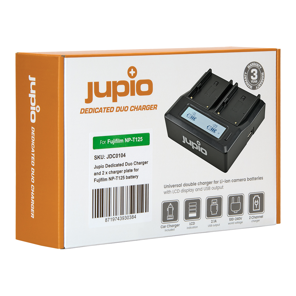 Jupio Dedicated Duo Charger for Fujifilm NP-T125