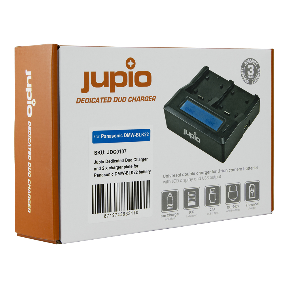 Jupio Dedicated Duo Charger for Panasonic DMW-BLK22