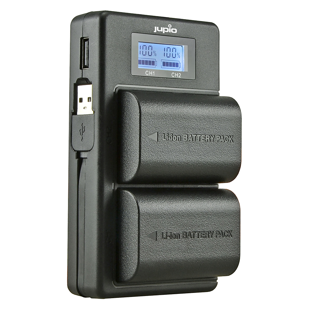 Jupio USB Dedicated Duo Charger LCD for Canon LP-E6 LP-E6N JDC2001