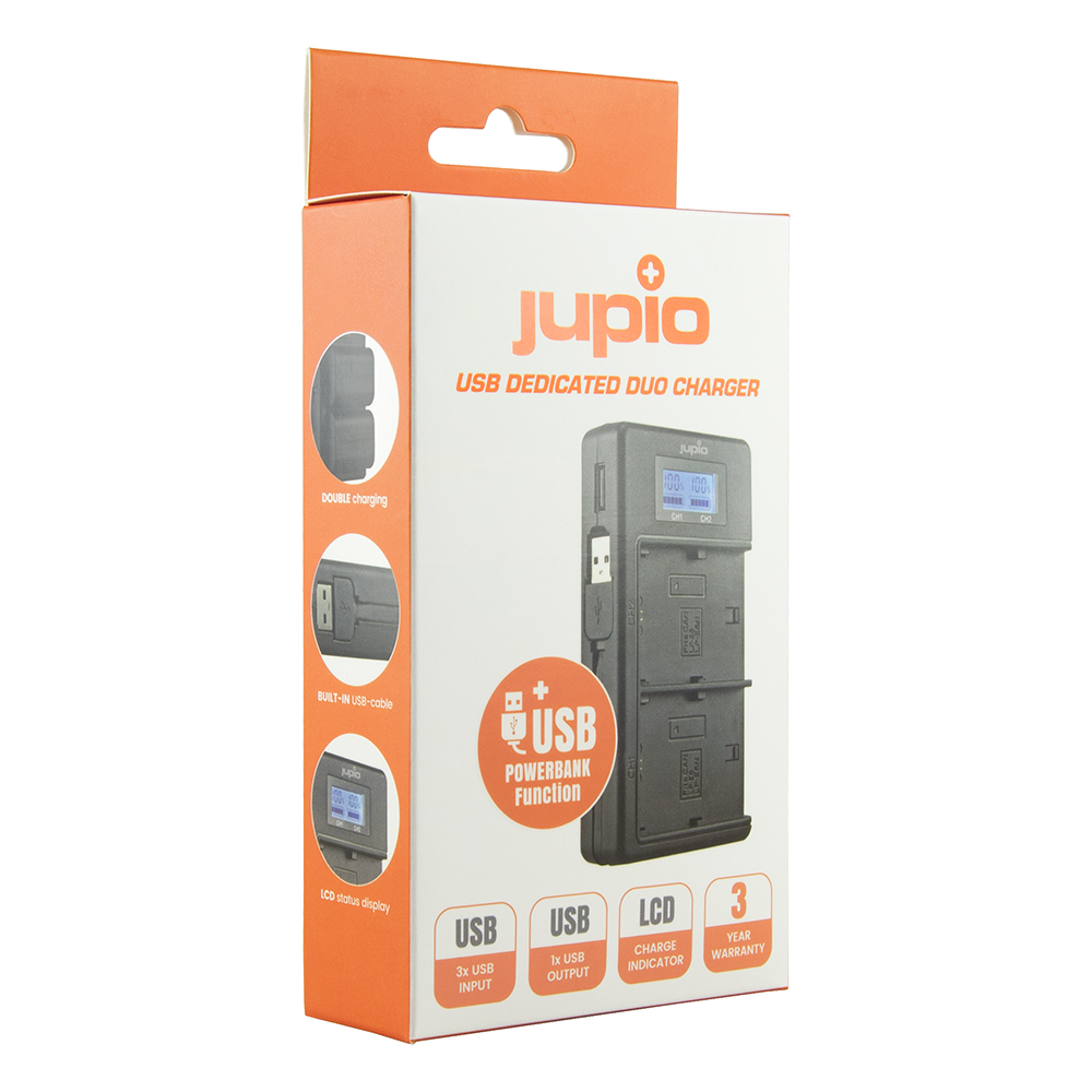 Jupio USB Dedicated Duo Charger LCD for Canon LP-E17 JDC005