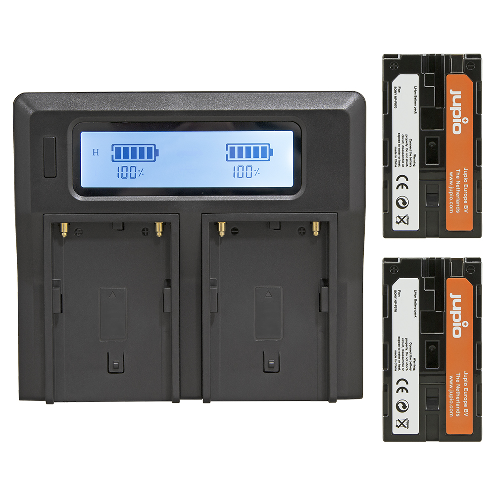 Jupio PowerLED Batterypack F970 - 2x battery (6000mah) + Duo Charger (EU/UK)