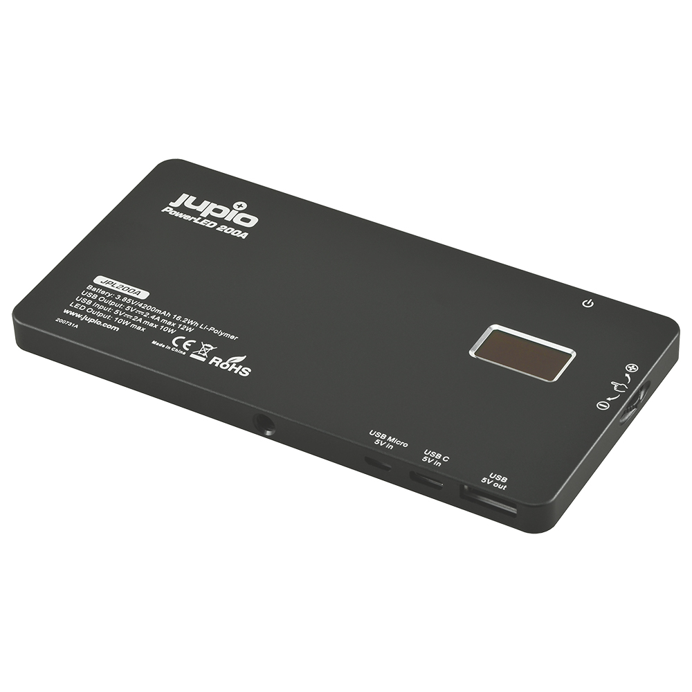 Jupio PowerLED 200 with Built-in Powerbank Alu