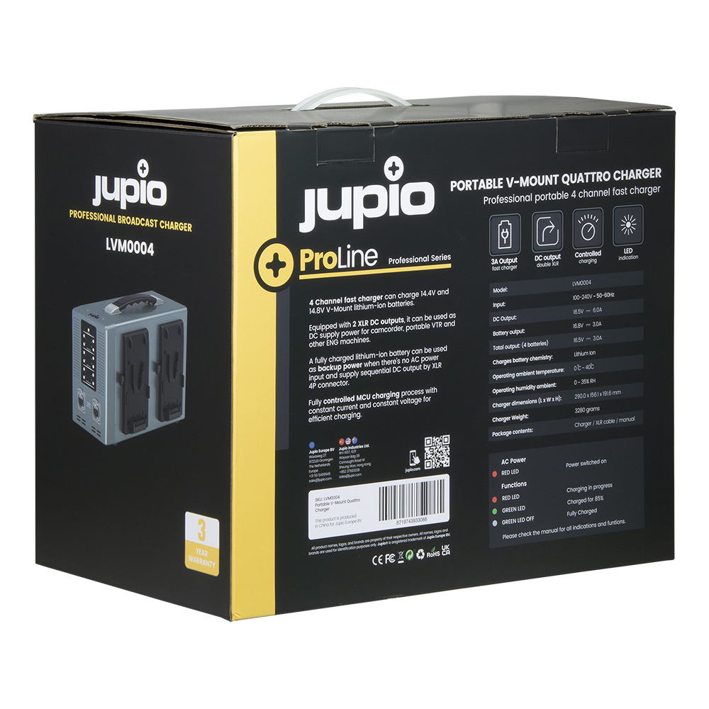 Jupio *ProLine* Portable V-Mount Quattro Charger