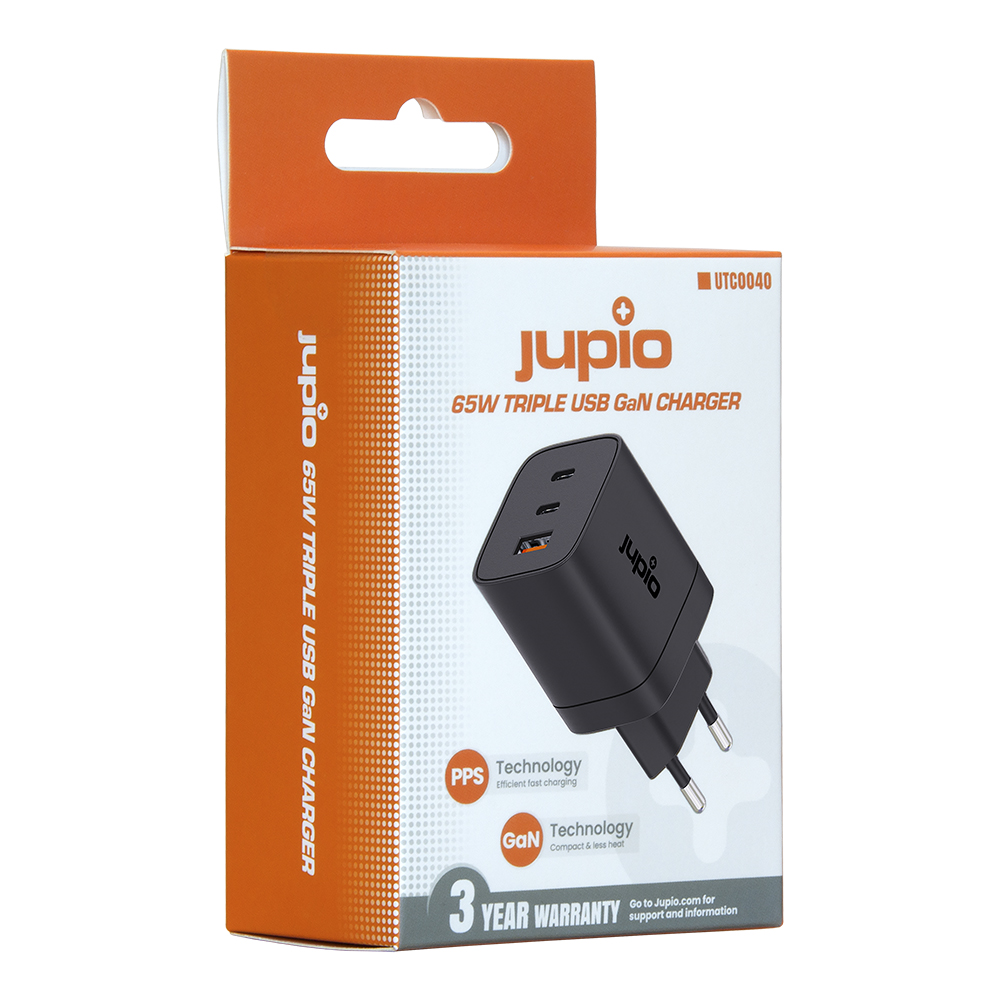 Jupio Triple USB (2C1A) GaN Charger 65W