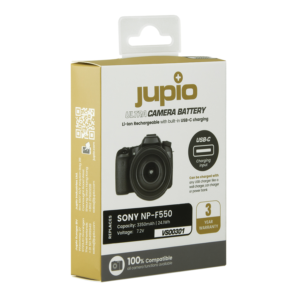 Jupio NP-F550 *ULTRA C* (USB-C input) 3350mAh